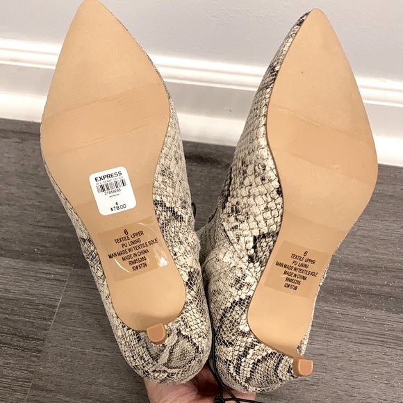 NWT!! Express snakeskin kitten heel booties! - Picture 5 of 6